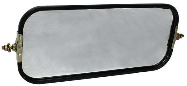 16 Inch X 7 Inch Rectangular Rear View Ribbed Flat Back Mirror Head