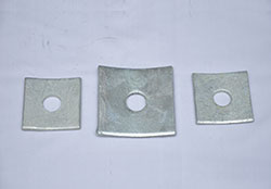 5/8 x 3 x 3 Inch 1/4 thick Square  Curved Hot Dip Galvanized Washer