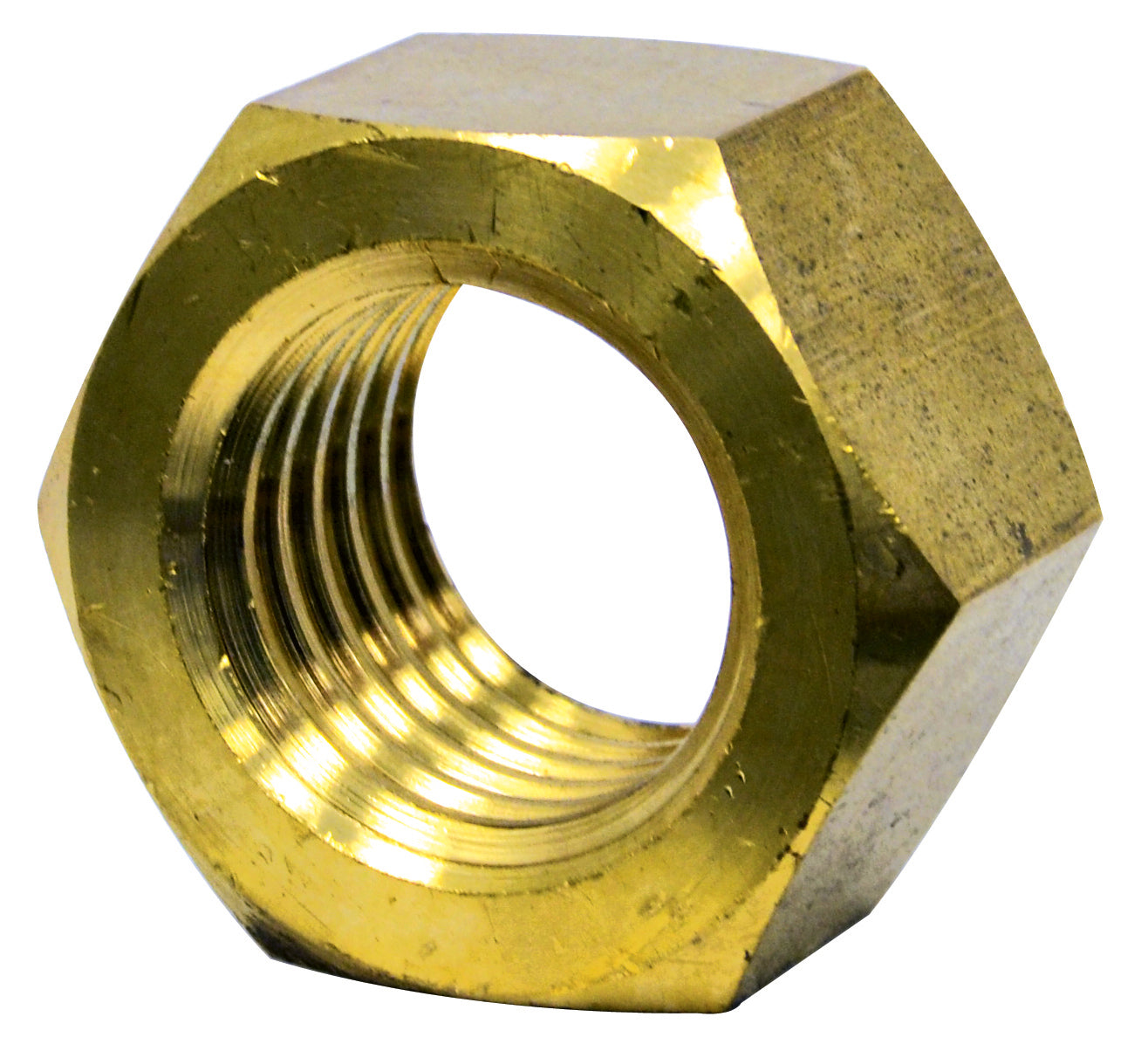 3/8-24 Fine Brass Finished Hex Nut