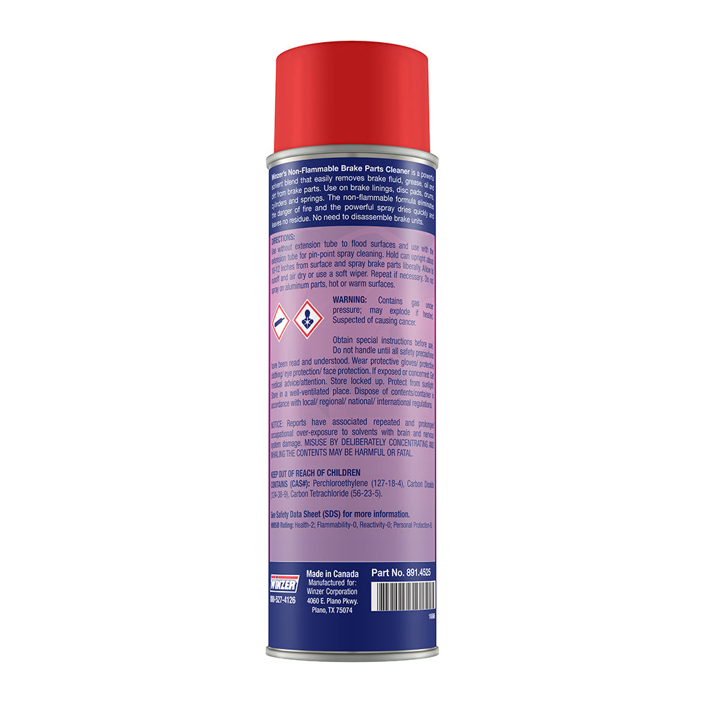 Winzer Non-Flammable Brake & Parts Cleaner - 18.5 Oz Net Weight - Aerosol
