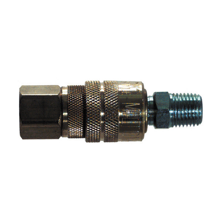 1/4 Inch Basic Size Industrial Interchange Female Coupler and 1/4 Inch Male Plug Assembly