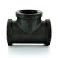 1/4" Schedule 40 Female NPT Black Welded Malleable Iron Straight Tee USA
