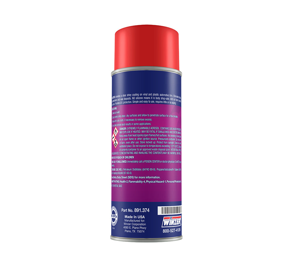 Winzer Restore Silicone-Free Vinyl And Plastic Coating - 11 Oz Net Weight - Aerosol