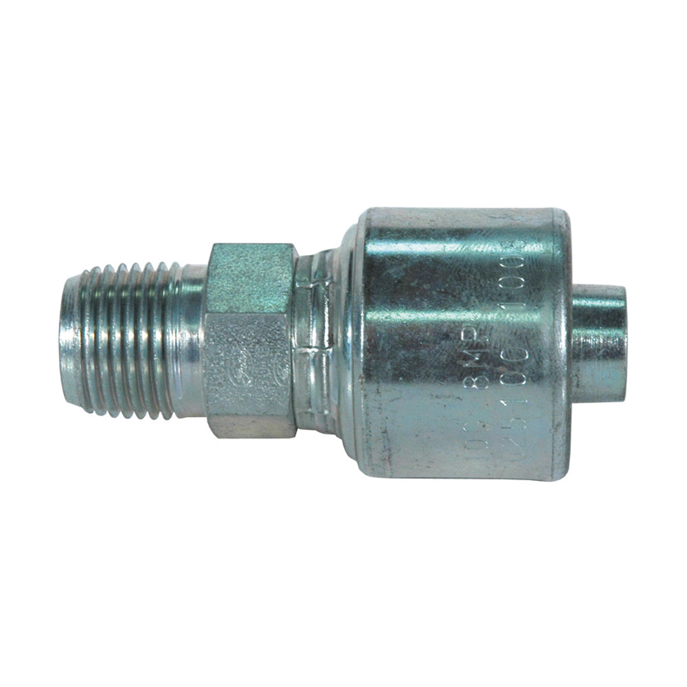 1 Inch x 1 Inch Male Pipe (NPTF - 30 Degree Cone Seat) Tuffcoat Lead Free MegaCrimp Coupling