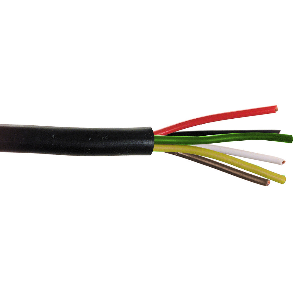 16 Ga Multi Conductor Trailer Cable Red / White / Black / Brown / Green / Yellow 100' Roll