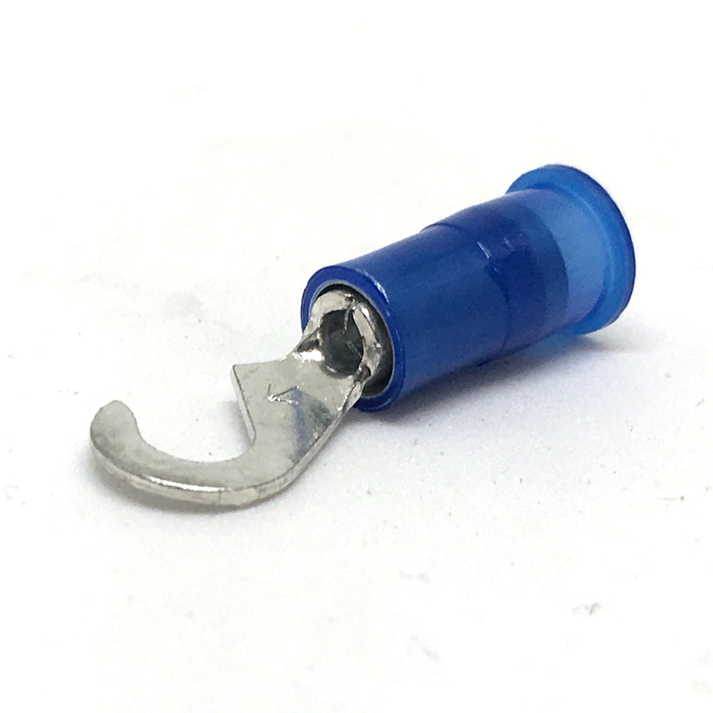 16-14 Gauge Nylon Insulated Hook Terminal Blue #8 Stud