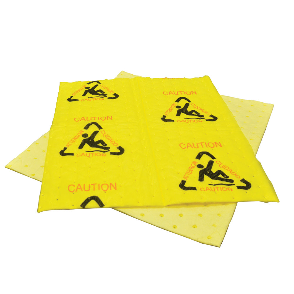 15" x 19" Inch Universal Hi-Visibility Caution Absorbent Pad