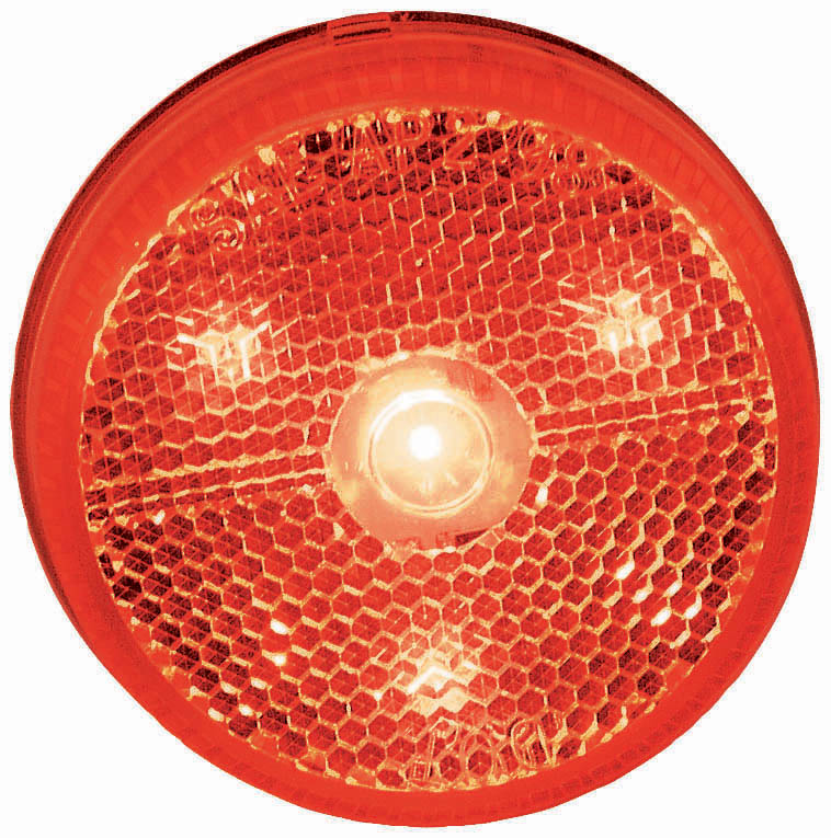 LED M/C P2 Round Amp Hsg W/Rflx 2.5" Red