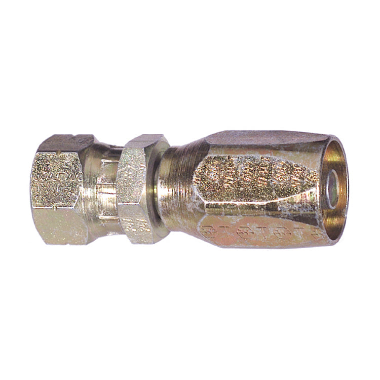 5/16 Inch X 3/8 Inch SAE 45 Degree Flare Female Swivel Yellow Zinc 247 N Series Weatherhead Field Attachable Coupling