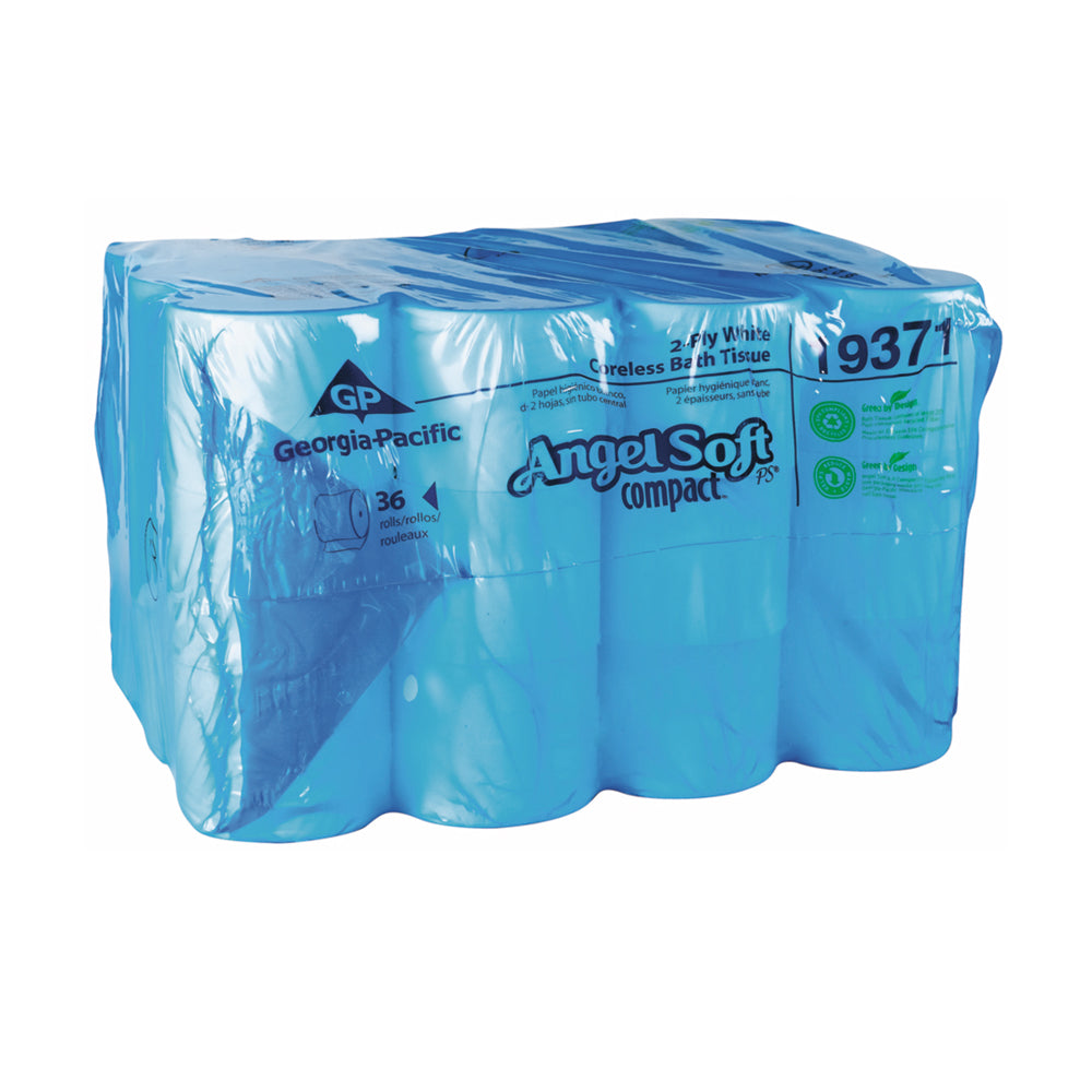 Angel Soft Ps Compact Coreless 2-Ply Premium Bathroom Tissue 750 Sheets Per Roll