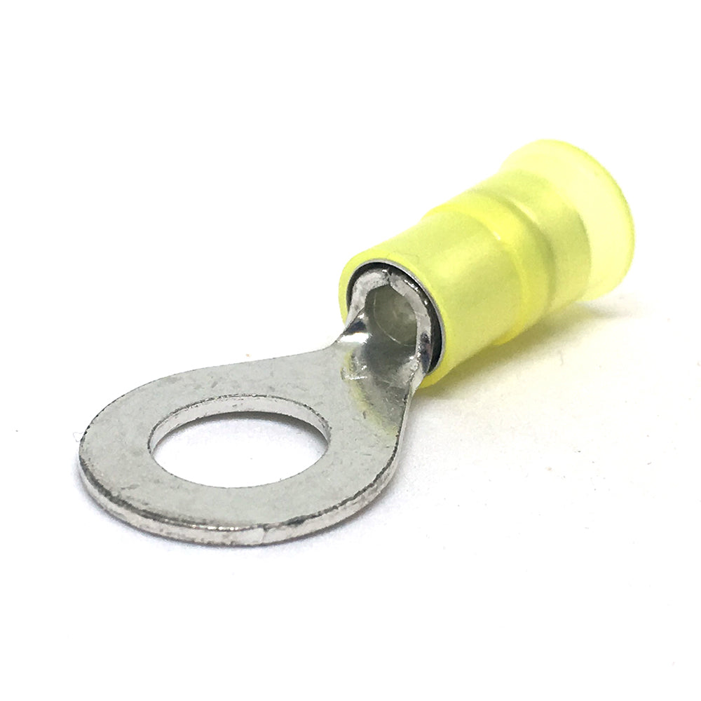 12-10 Gauge Nylon Insulated Ring Terminal Yellow 5/16 Inch Stud