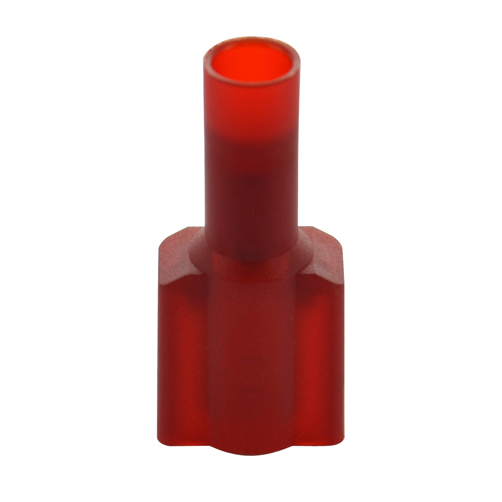 22-18 Awg 0.250 Inch X 0.032 Inch Tab Red Nylon Insulated Fully Insulated Push-On Male Quick Slide Disconnect