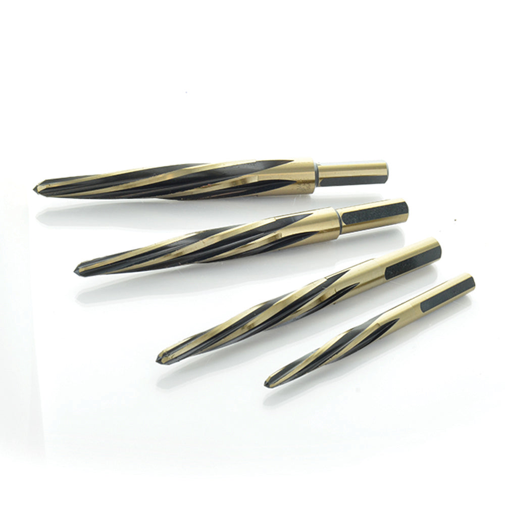 4 Piece Standard Flute Car Reamer Set 3/8 Inch To 3/4 Inch With High Impact Plastic Case