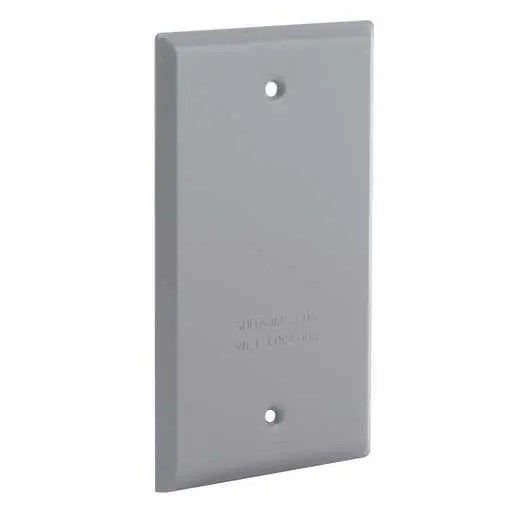 1-Gang Weatherproof Cover, Vertical/Horizontal, Blank, Gray