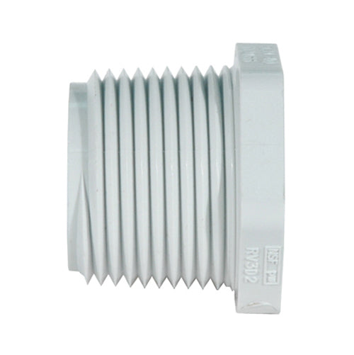 1-1/2 Inch Mipt Sch 40 White Pvc Plug