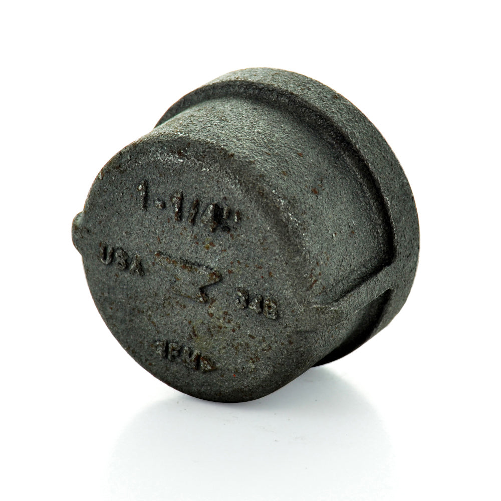 1-1/2" Schedule 40 Female NPT Black Welded Malleable Iron Pipe End Cap USA