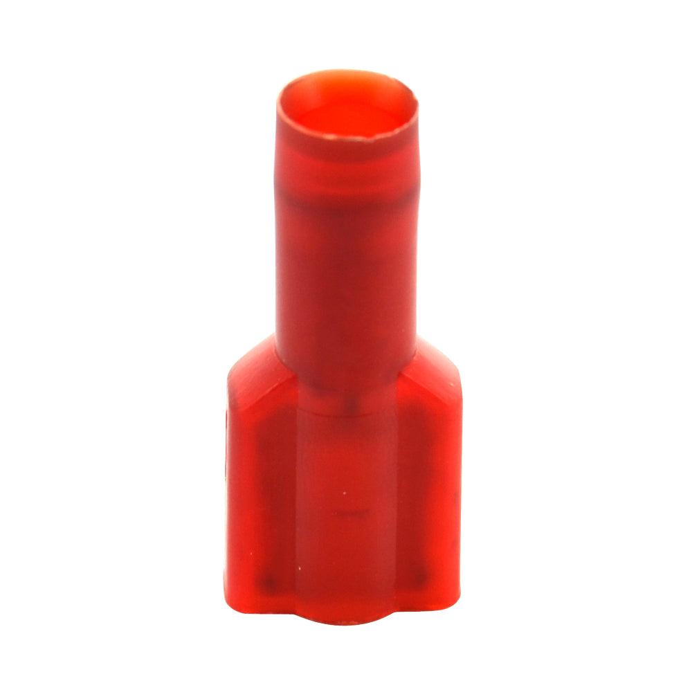 22-18 Awg 1/4 Inch X 0.032 Inch Tab Red Nylon Insulated Fully Insulated Push-On Female Quick Slide Disconnect
