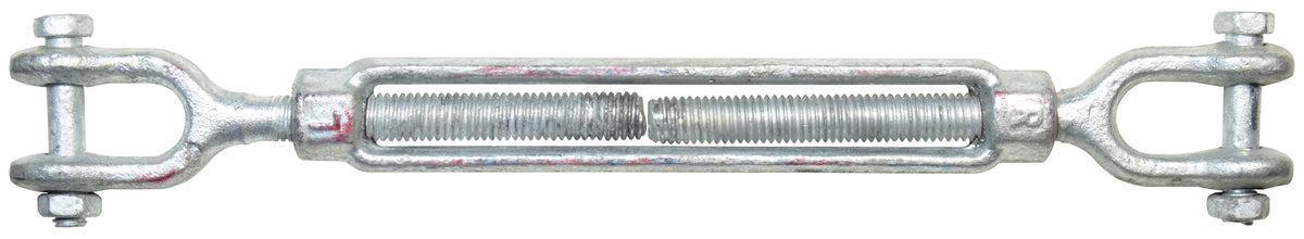 1/4 Inch X 4 Inch Hot Galvanized 1030 Carbon Steel Jaw And Jaw Turnbuckle