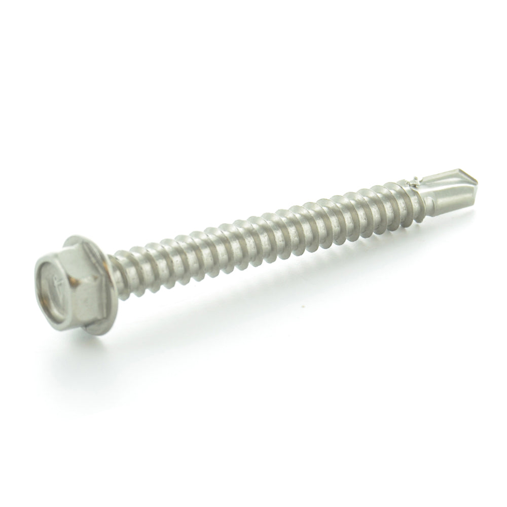 1/4-14 x 1 Inch Climaseal Steel #3 Point Indented Hex Washer Head Self-Drilling Tek Screw