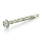 1/4 Inch x 1-1/4 Inch Plain 410 Stainless Steel #3 Point Indented Hex Washer Head Self-Drilling Tek Screw
