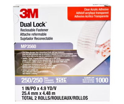 1 Inch x 14.7 ft Clear Reclosable Dual Lock� Mini-Pack Fastening System
