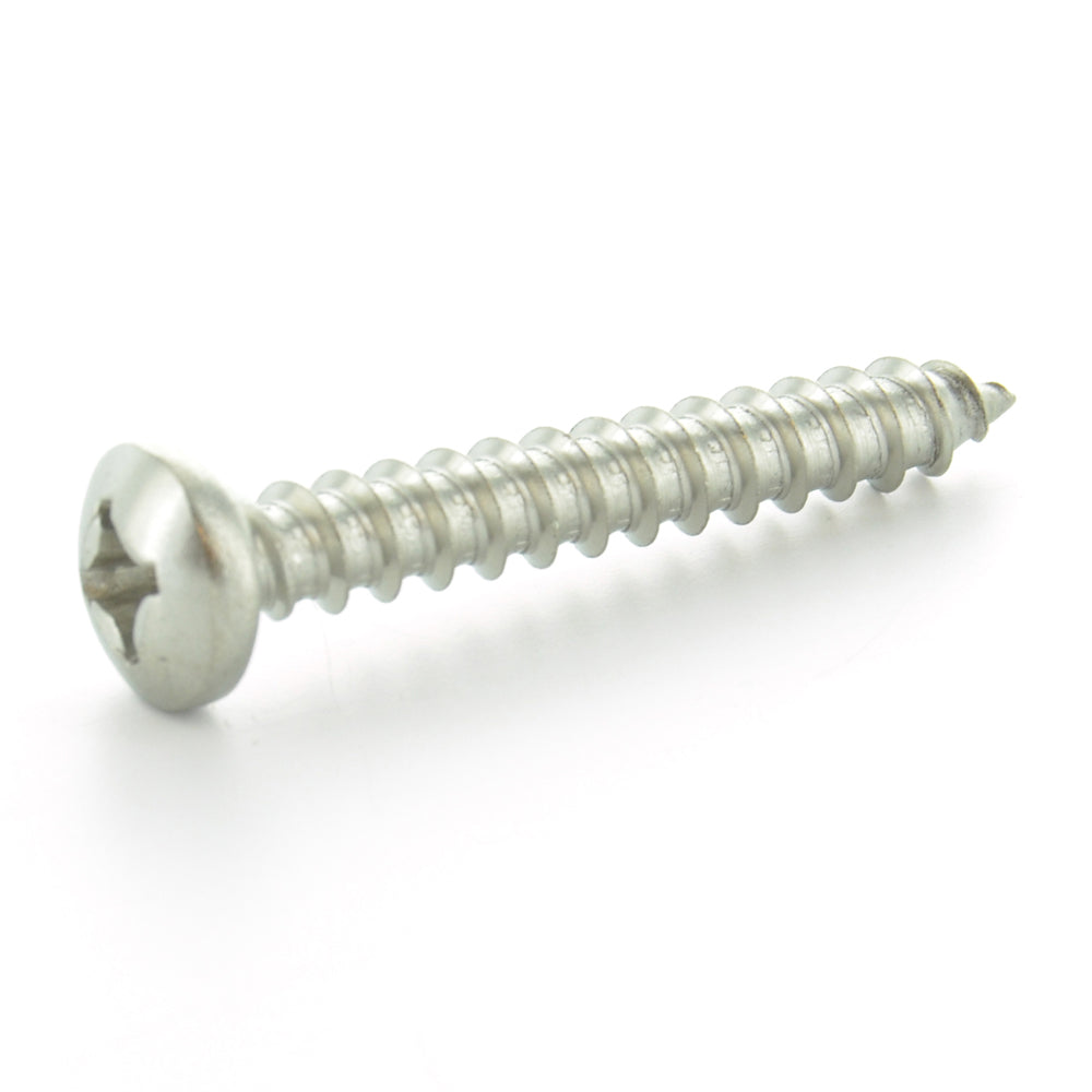#8-15 x 5/8 Inch Plain 18-8 (A2) Stainless Steel Pan Head Type-A Self-Tapping Sheet Metal Screw