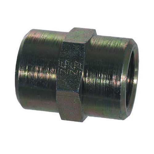 3/8 Inch X 1/4 Inch 6000 Psi Zinc Plated With Clear Trivalent Chromatic Carbon Steel Pipe Coupling