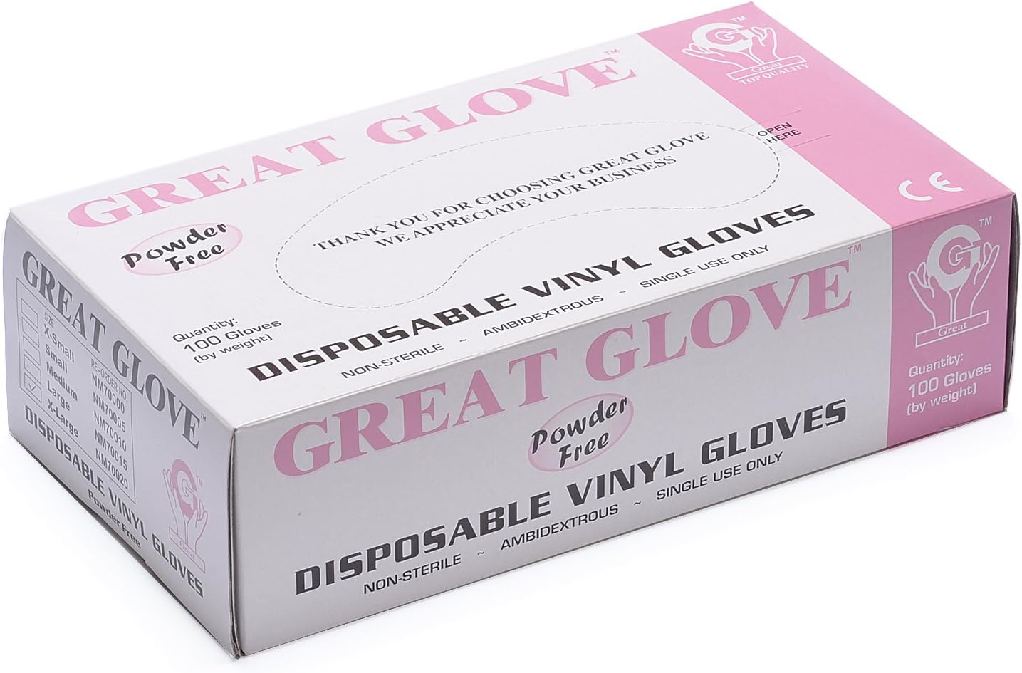 Powder-Free VINYL Exam Gloves Box of 100, 4 mil - CLEARANCE