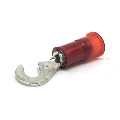 22-18 Gauge Nylon Insulated Hook Terminal Red #6 Stud