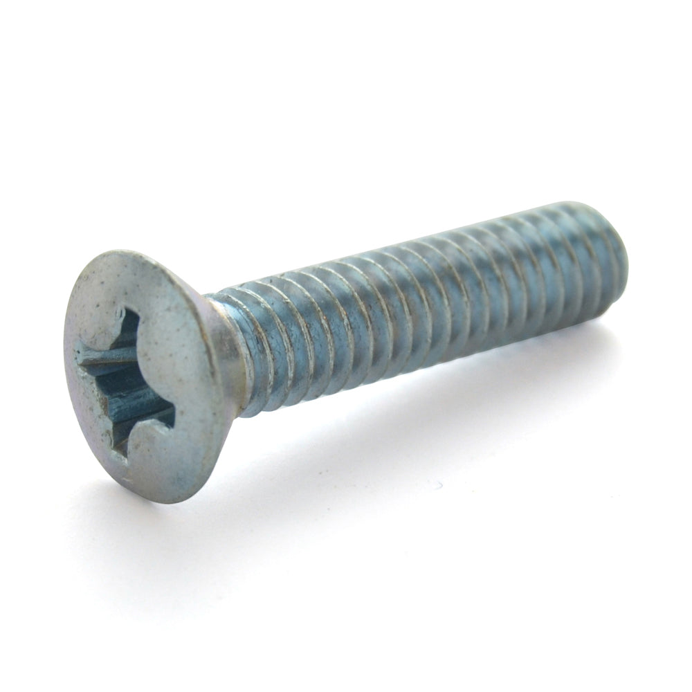 #10-24 x 1-1/4 Inch Coarse Zinc Plated Steel #2 Phillips Drive Oval Countersunk Head Machine Screw