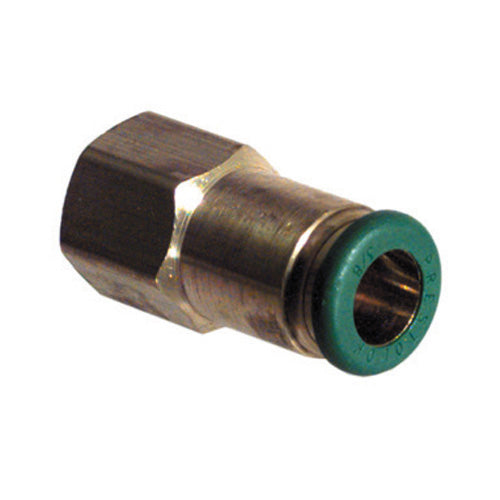 1/4 Inch X 3/8 Inch Nickel Plated Brass Push-In Tube Female Connector