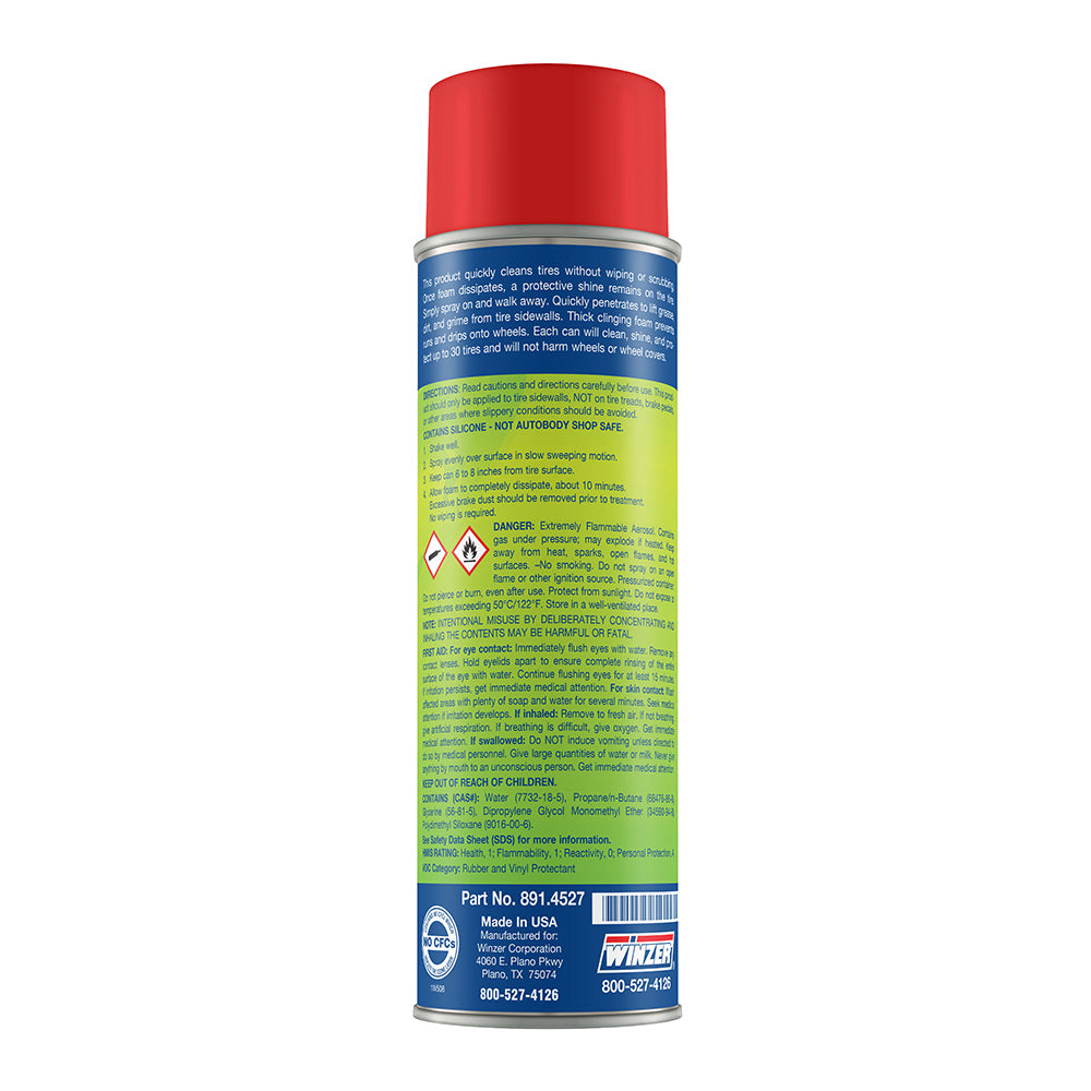 Winzer One Step Foaming Tire Shine - 15 Oz Net Weight - Aerosol