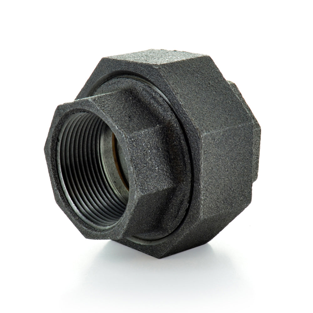 3" Schedule 40 Female NPT Black Welded Malleable Ground Joint Union USA