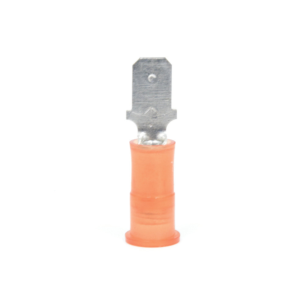 22-18 Gauge Male Push On Connector 3/16" Tab Nylon Insulated Red