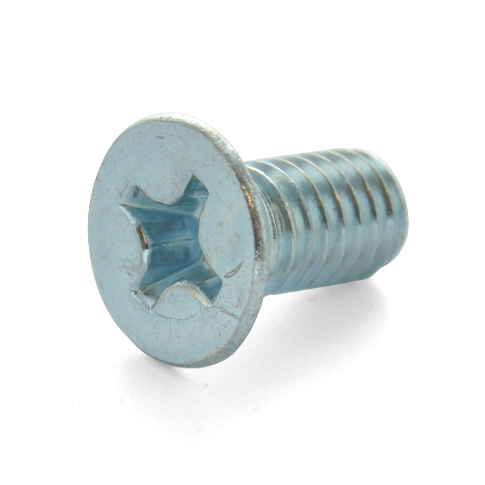 M8 x 1.25 x 35 mm Coarse Zinc Plated Steel Phillips Drive Flat Countersunk Head Machine Screw