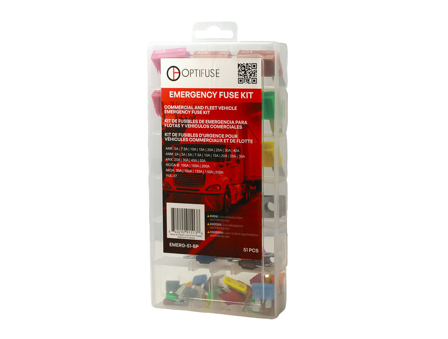 Commercial & Fleet Emergency Fuse Kit. 52 Pcs