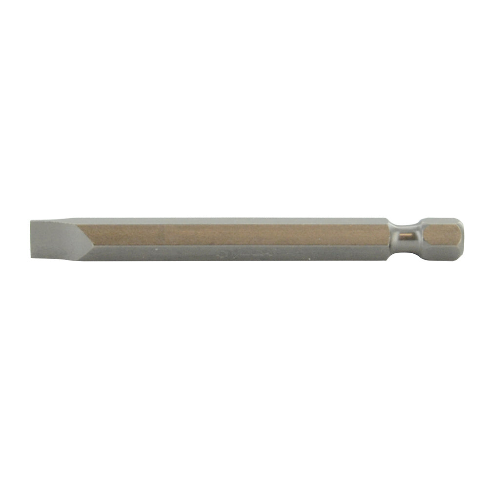 Slotted Drive 1/4 Inch Shank 0.039 Inch X 0.250 Inch Tip 2-3/4 Inch Length Gunmetal Gray Steel Power Bit