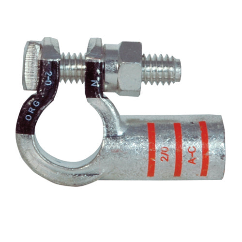 2/0 Awg Orange A-C Electro-Tin Plated Solid Cast Copper Heavy Duty Negative Eco-Max� Right Elbow Terminal