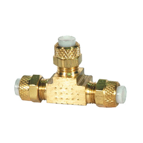 5/16 Inch Brass Poly-Fit Flareless Tube Union Tee