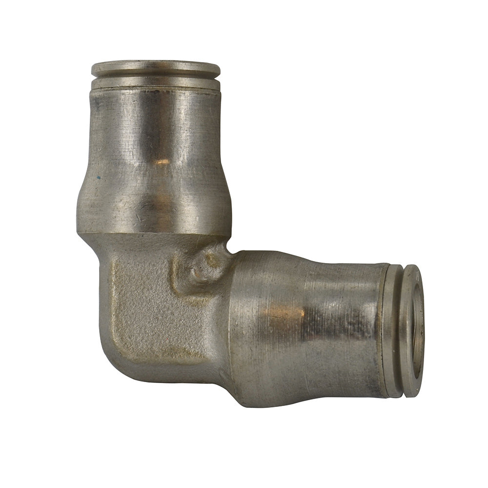3/8 Inch Nickel Plated Brass Push-In Tube Union Elbow