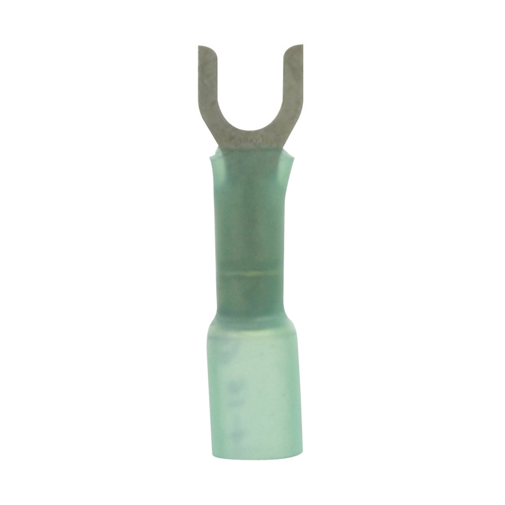 16-14 Gauge Lead Free Heat Shrink- Crimp & Solder Fork Spade #10 Stud Blue