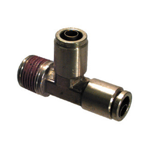 1/4 Tube X 1/4 Inch Brass Male Run Tee Push On D.O.T. Air Brake Connector
