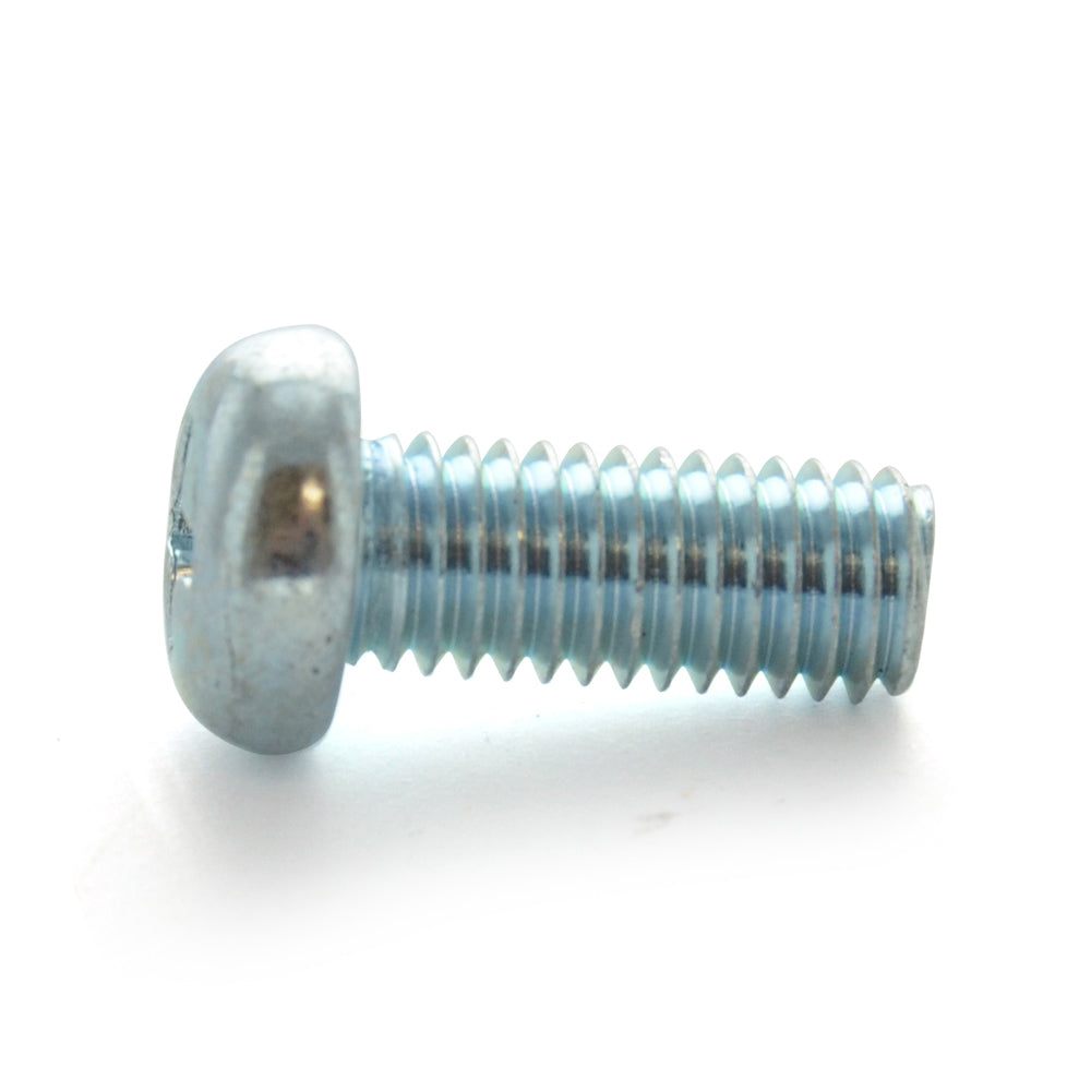 M6 x 1 x 16 mm Pan Head Phillips Drive Zinc Plated Steel Machine Screw.