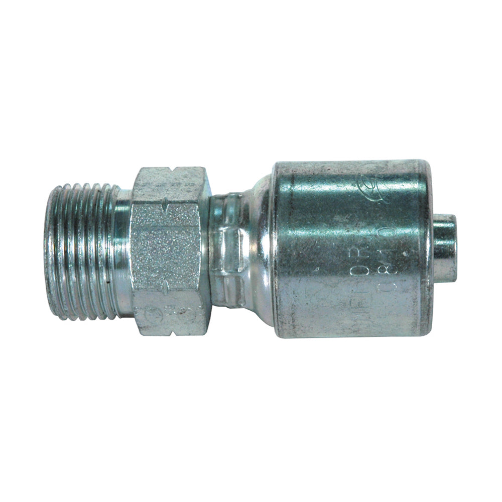 1/2 Inch X 3/8 Inch Male Flat-Face O-Ring Tuffcoat Lead Free Megacrimp Coupling
