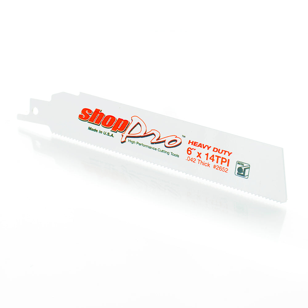 ShopPro 6 x 1 x .042 Power Edge Heavy-Duty Reciprocation Saw Blade - 14 Tpi