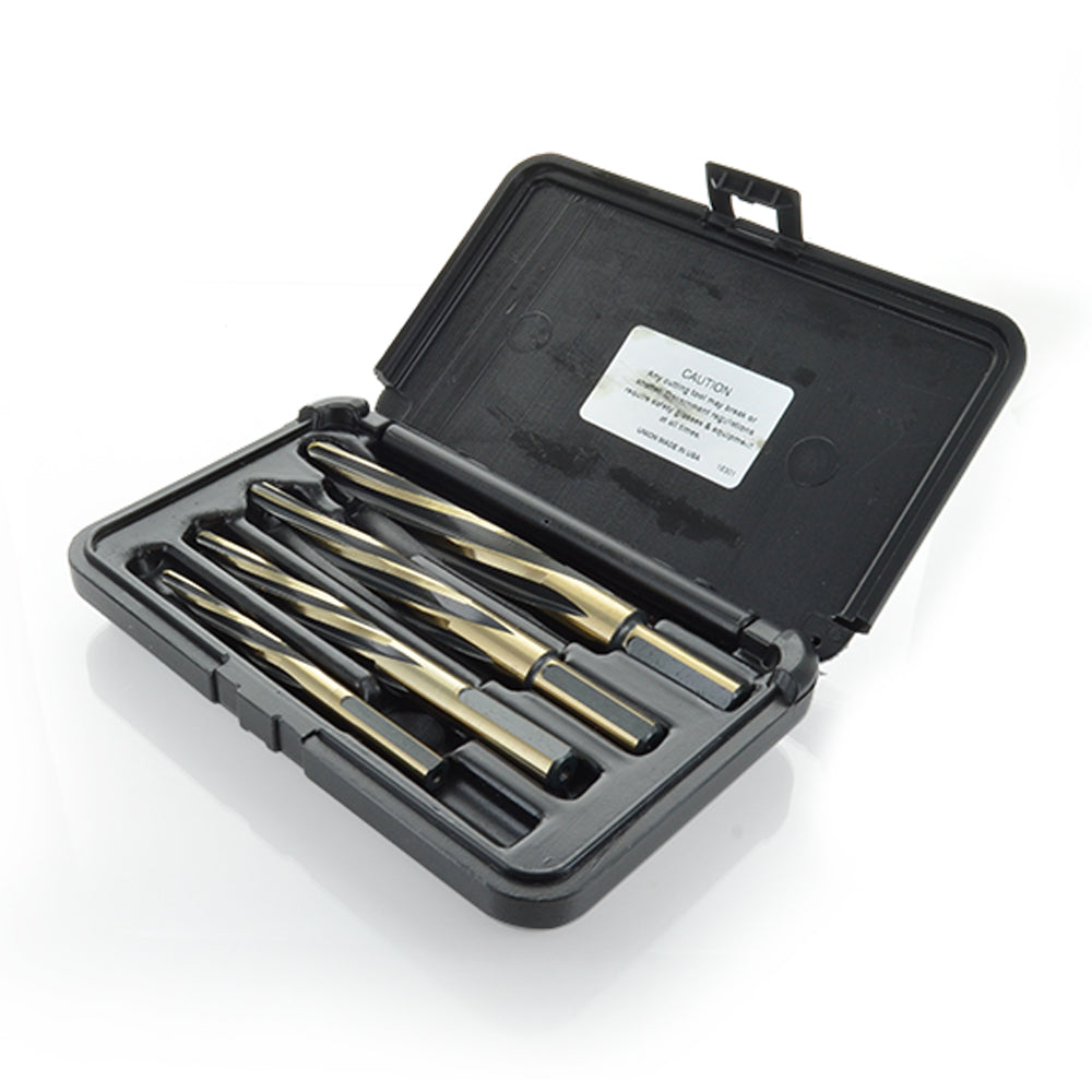 4 Piece Standard Flute Car Reamer Set 3/8 Inch To 3/4 Inch With High Impact Plastic Case