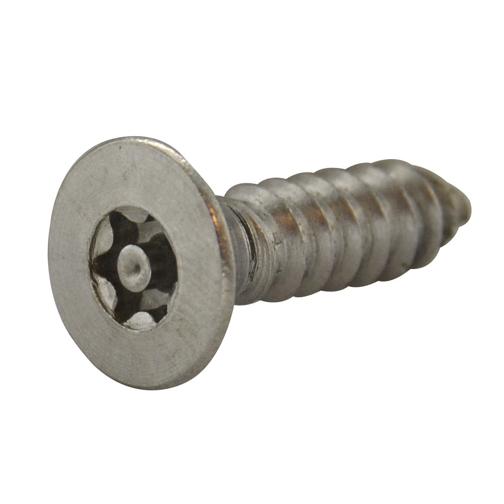 #10 x 3/4 Inch Stainless Steel Torx Pin Flat Head Tamper Resistant Sheet Metal Screw