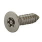 #10 x 3/4 Inch Stainless Steel Torx Pin Flat Head Tamper Resistant Sheet Metal Screw