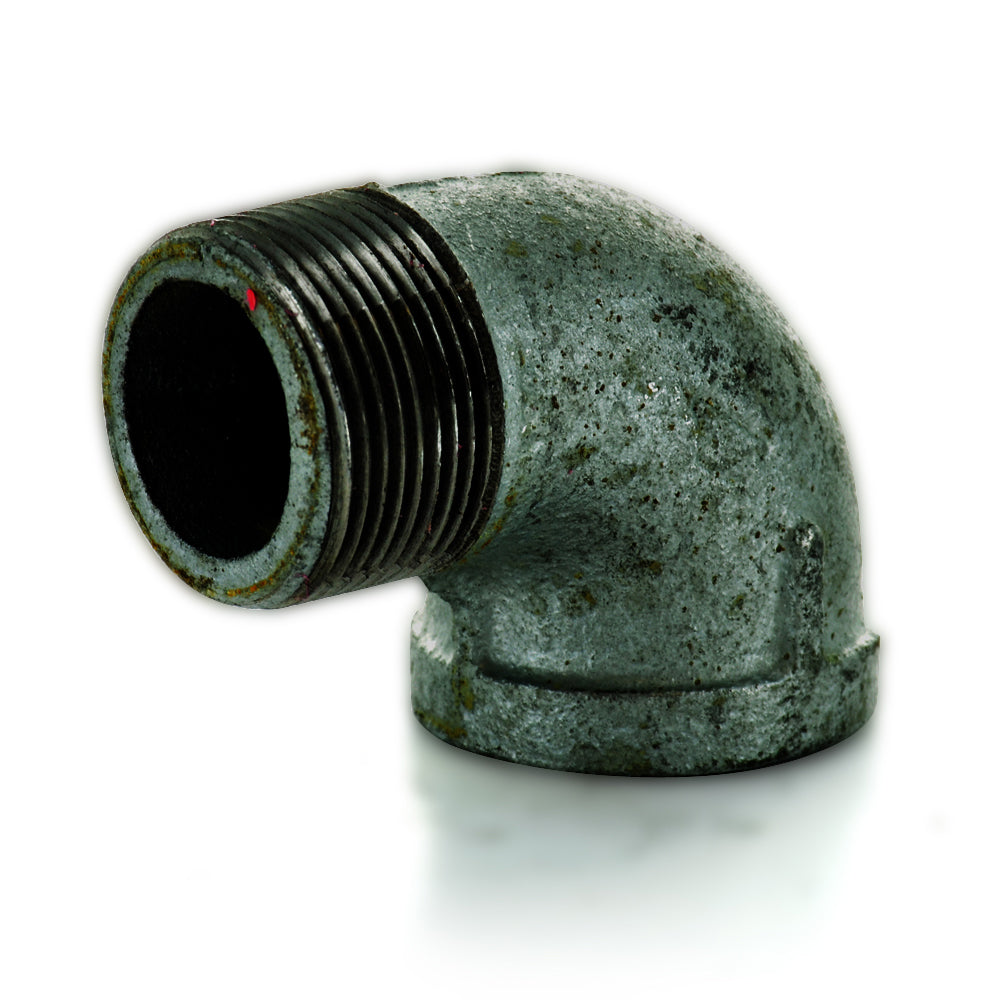 3/8" Schedule 40 Female NPT X MNPT Black Welded Malleable Iron 90 Degree Street Elbow USA