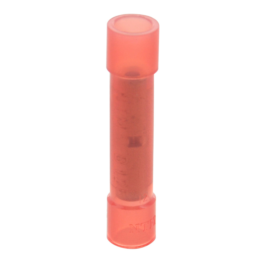 22-16 Awg Red Electrolytic Copper Terminal Nylon Insulated Flared Butt Connector
